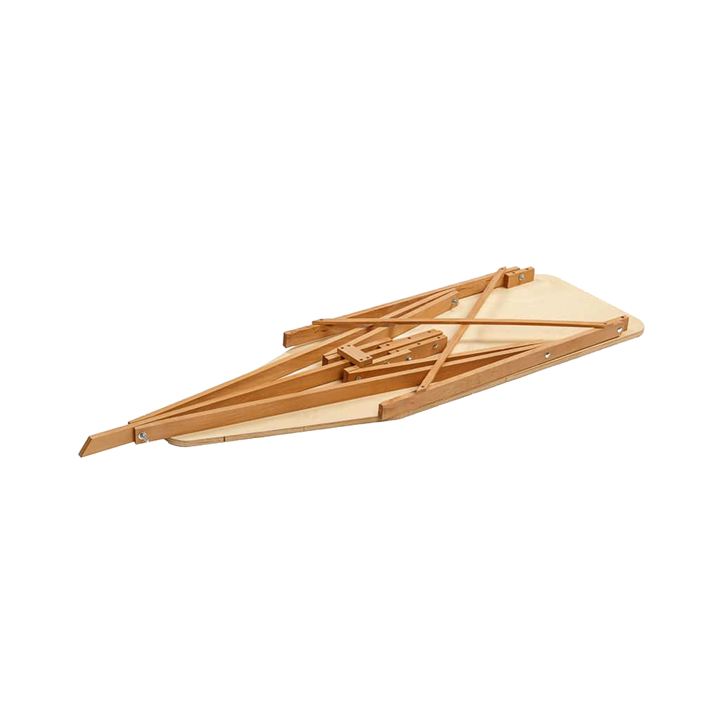 Folded Amish-made wooden ironing board crafted from maple and birch, showcasing sturdy handmade construction, ideal for Home & Decor, Laundry Supplies, and USA Made collections.