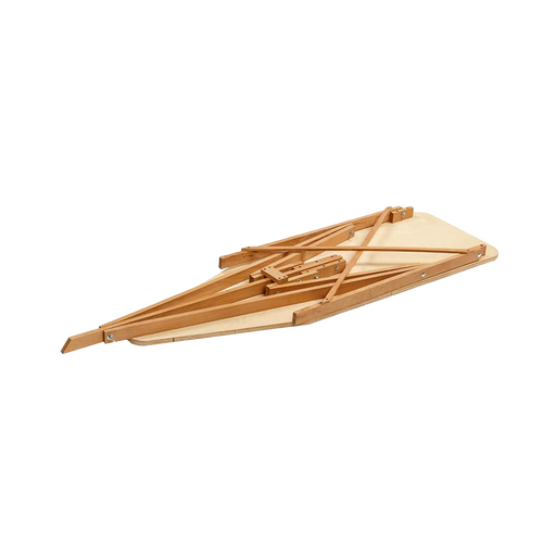 Folded Amish-made wooden ironing board crafted from maple and birch, showcasing sturdy handmade construction, ideal for Home & Decor, Laundry Supplies, and USA Made collections.
