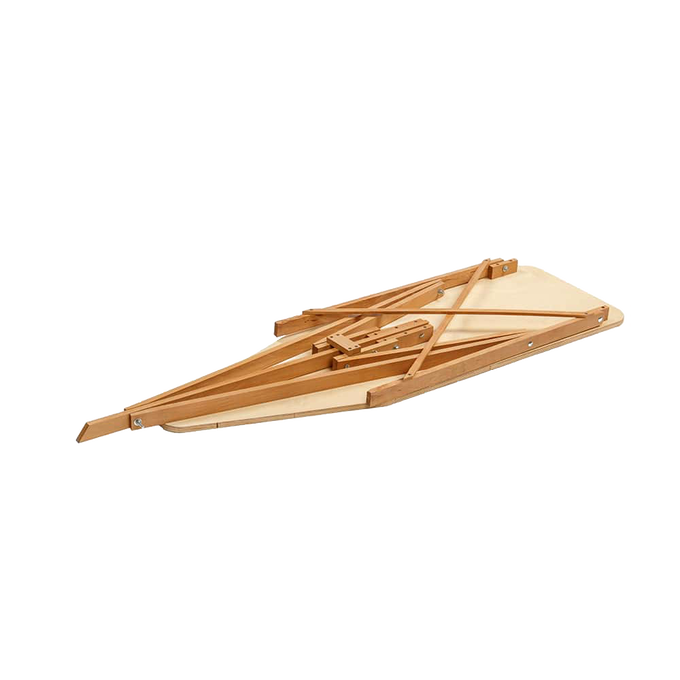 Folded Amish-made wooden ironing board crafted from maple and birch, showcasing sturdy handmade construction, ideal for Home & Decor, Laundry Supplies, and USA Made collections.