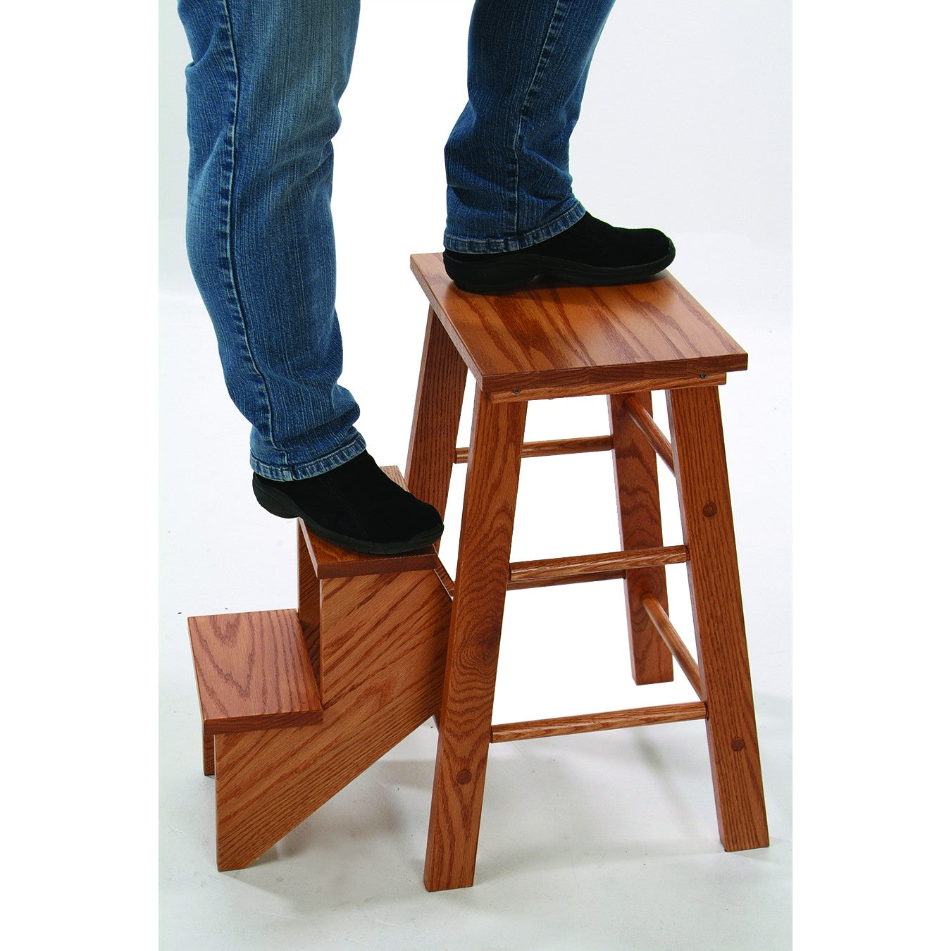 Handcrafted Solid Oak Step Stool | Lehman's