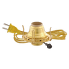 Solid brass electrified burner with threaded base for 3-inch chimneys, featuring UL listed arrow-shaped prongs and 6-foot clear gold cord, part of Lamps & Lighting, Electric Conversion, and Best Sellers collections.