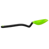 Flexible silicone scraping spoon with a curved black handle and bright green deep scoop, designed for measuring, stirring, scooping, and serving in Kitchen & Food and Food Prep collections.
