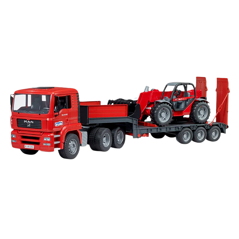 Bruder Toys MAN TGA Low Loader with Manitou Telehandler