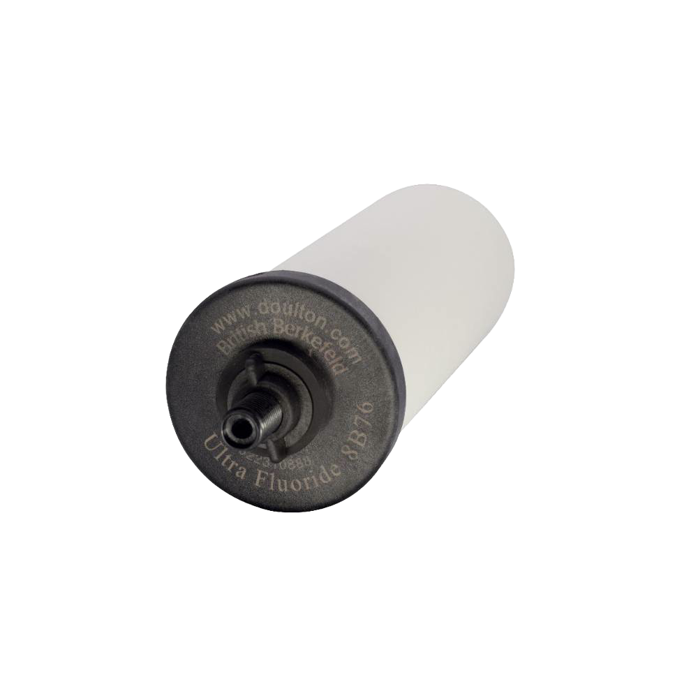 White ceramic water filter element with black plastic threaded end, handcrafted for gravity filtration in Farm, Garden & Tool, Emergency Supplies, and Appliances collections.