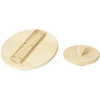 Set of two handcrafted unfinished poplar wooden lids for crocks, designed for fermenting and pickling, made in USA, featured in Kitchen & Food and Food Preservation collections.