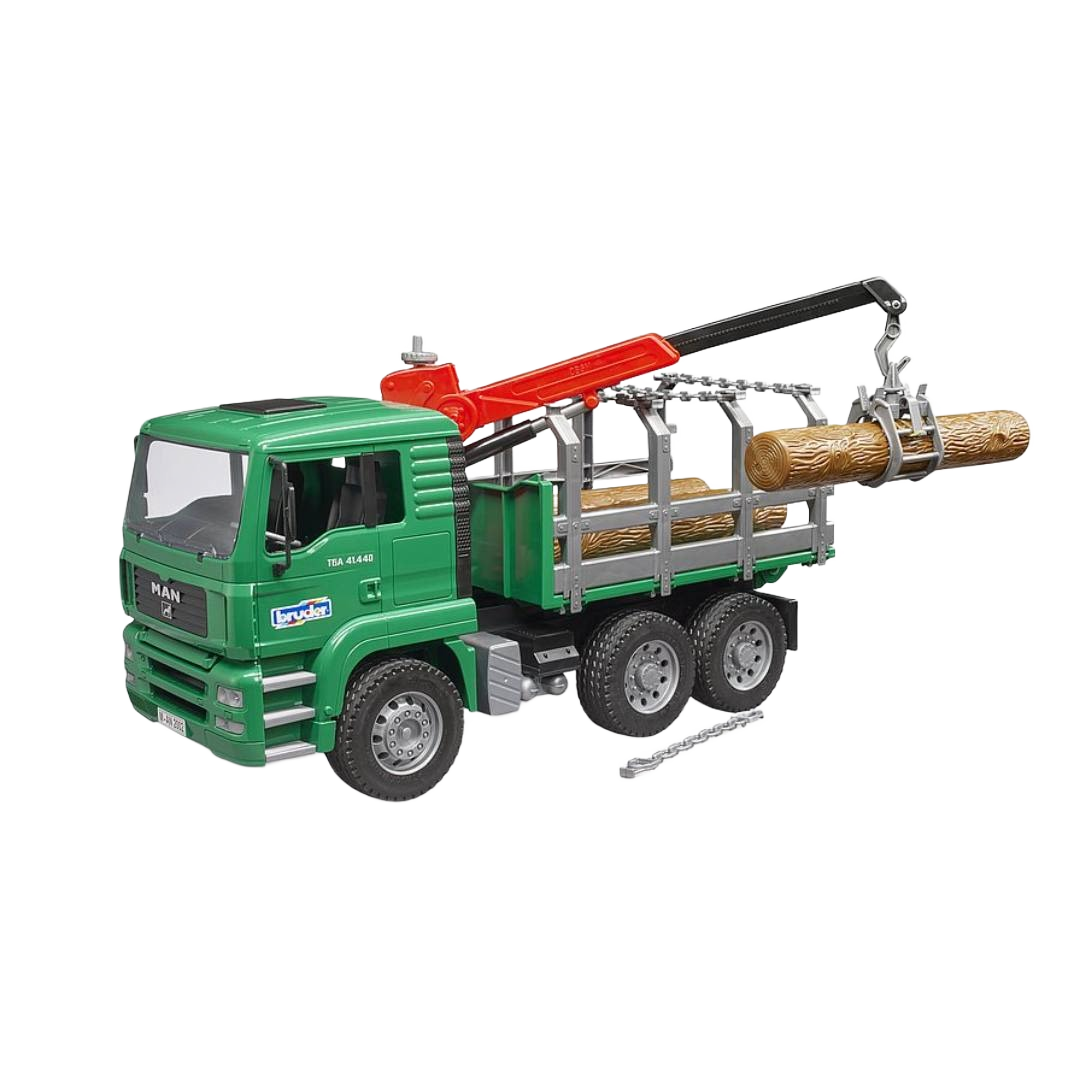 Bruder Toys MAN Timber Truck with Loading Crane & 3 Logs