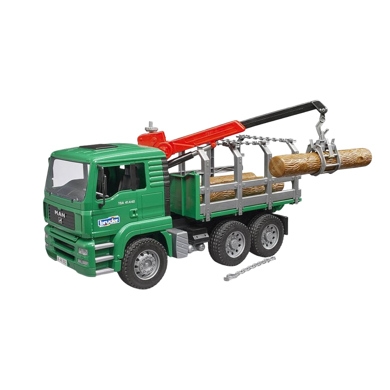 Bruder Toys MAN Timber Truck with Loading Crane & 3 Logs