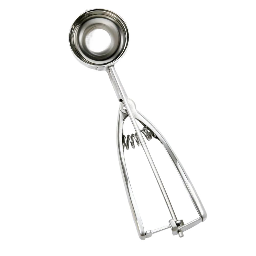 Handcrafted metal scoop with spring release designed for uniform dough or melon balls, ideal for Kitchen & Food, Cookware, Baking Supplies, Kitchen Gadgets, and Best Sellers collections.