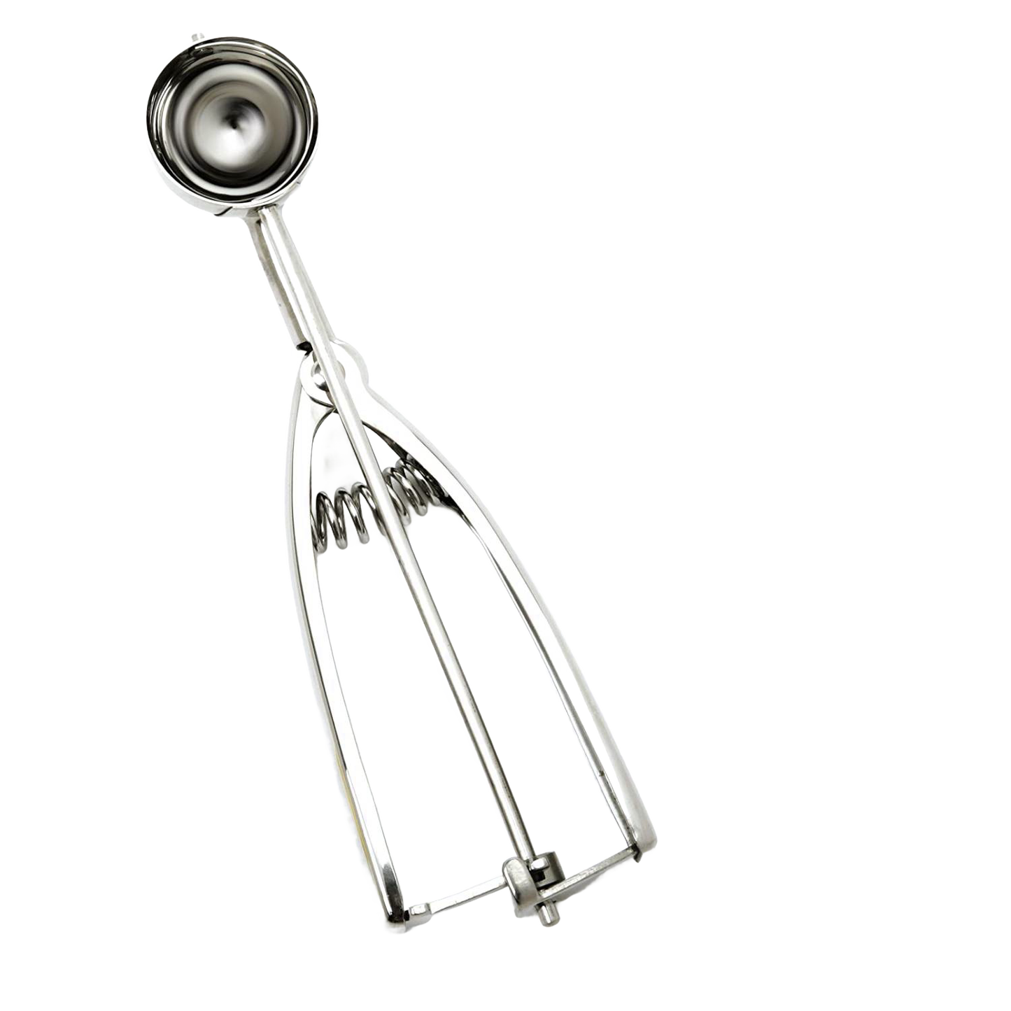 Handcrafted stainless steel scoop with spring release designed for consistent, uniform scooping, perfect for Kitchen & Food, Cookware, Baking Supplies, Kitchen Gadgets, and Best Sellers collections.