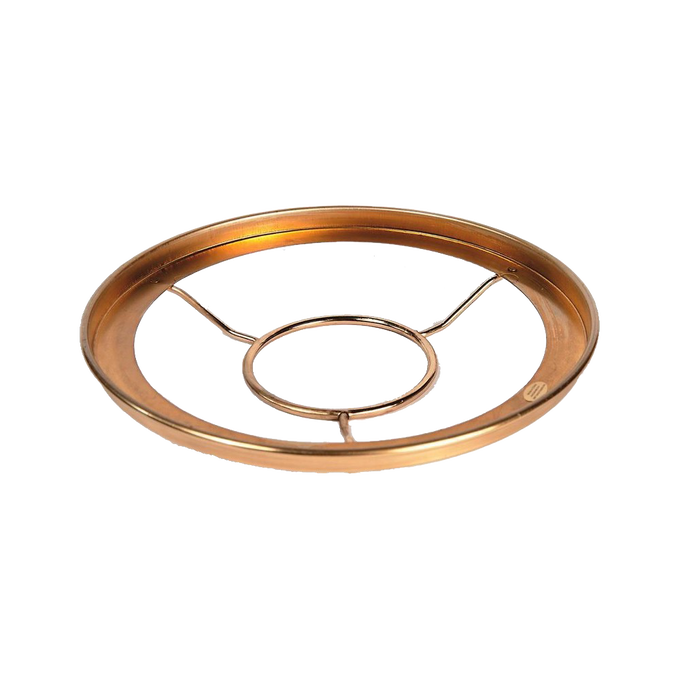 Copper-toned handcrafted ring designed for securing glass lamp shades onto burners, featured in Lamps & Lighting, Parts and Accessories, Shade Rings and Holders, Best Sellers, and Promo Eligible collections.