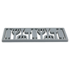 Gray rectangular silicone trivet with utensil-shaped cutouts, designed to protect surfaces from heat, ideal for Kitchen & Food, Dinnerware, Holiday Hosting, and Kitchen Gadgets collections.