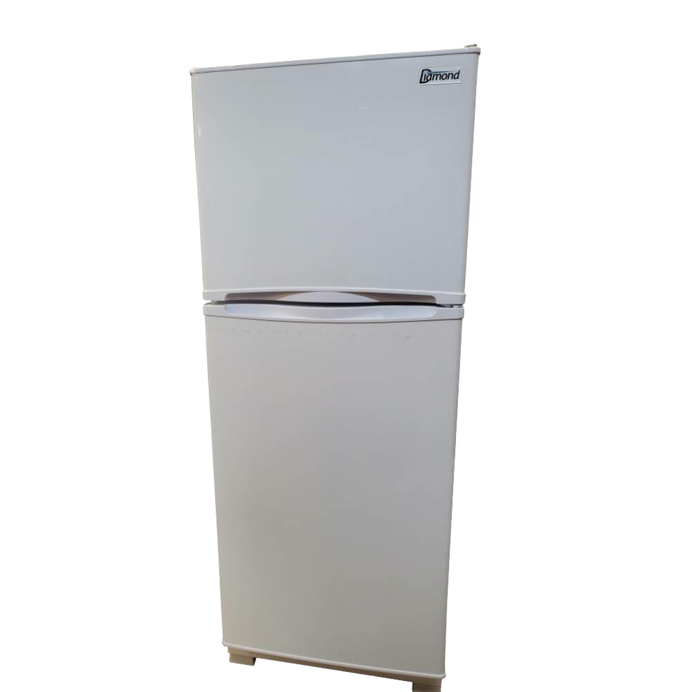 Compact white gas refrigerator with separate freezer compartment and smooth finish, designed for small spaces and featured in USA Made, Appliances, and Best Sellers collections.