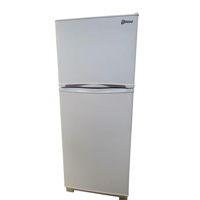 Compact white gas refrigerator with separate freezer compartment and smooth finish, designed for small spaces and featured in USA Made, Appliances, and Best Sellers collections.
