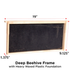 Handcrafted Amish made deep wood bee frame with sturdy heavy waxed plastic foundation, designed for 5, 8, and 10-frame hives; part of USA Made and Beekeeping Supplies collections.