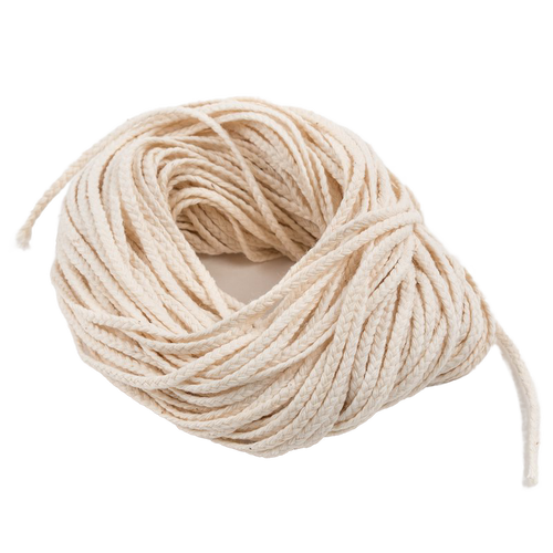 Coiled natural fiber flat-braid wick for candle crafting, ideal for pillars and tapers, featured in Lamps & Lighting, Candles and Candlemaking, Candlemaking Supplies, Best Sellers, and Promo Eligible collections.