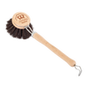Natural beechwood dish brush with dark bristles and replaceable head, designed for sustainable cleaning in Home & Decor and Household Cleaning collections.