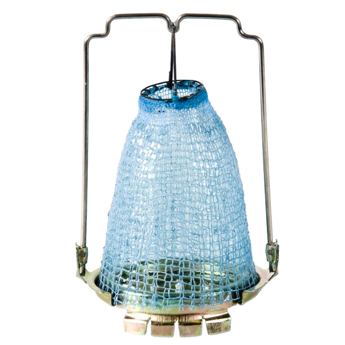 Blue mesh lamp mantle with metal wire frame designed for use with common Aladdin lamps, featured in Lamps & Lighting, Wicks and Mantles, Parts and Accessories, and Best Sellers collections.
