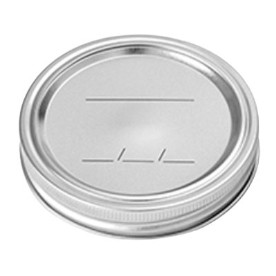 Silver wide-mouth metal canning lid and matching screw band with BPA-free sealing compound, suitable for Kitchen & Food, Food Preservation, Canning, and Best Sellers collections.