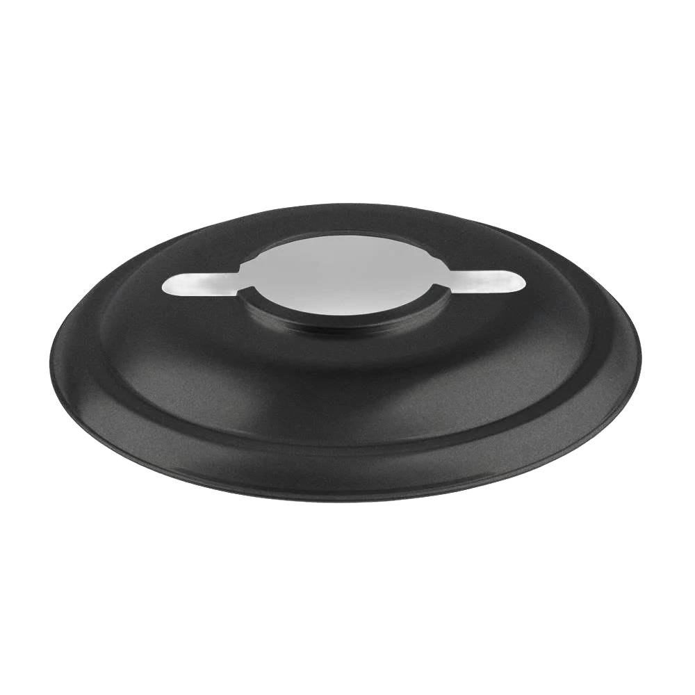 Handcrafted dark steel lantern reflector designed to direct light downward with glare control and protect the glass globe, ideal for Lamps & Lighting, Emergency Supplies, Oil Lamps, Best Sellers, and Promo Eligible collections.