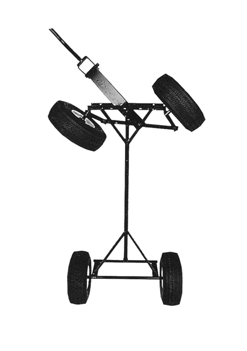 Handcrafted metal wagon frame with four durable rubber tires, featuring a sturdy handle and slip-on racks, part of USA Made, Amish Made, Children's Toys, and Outdoor Play collections.