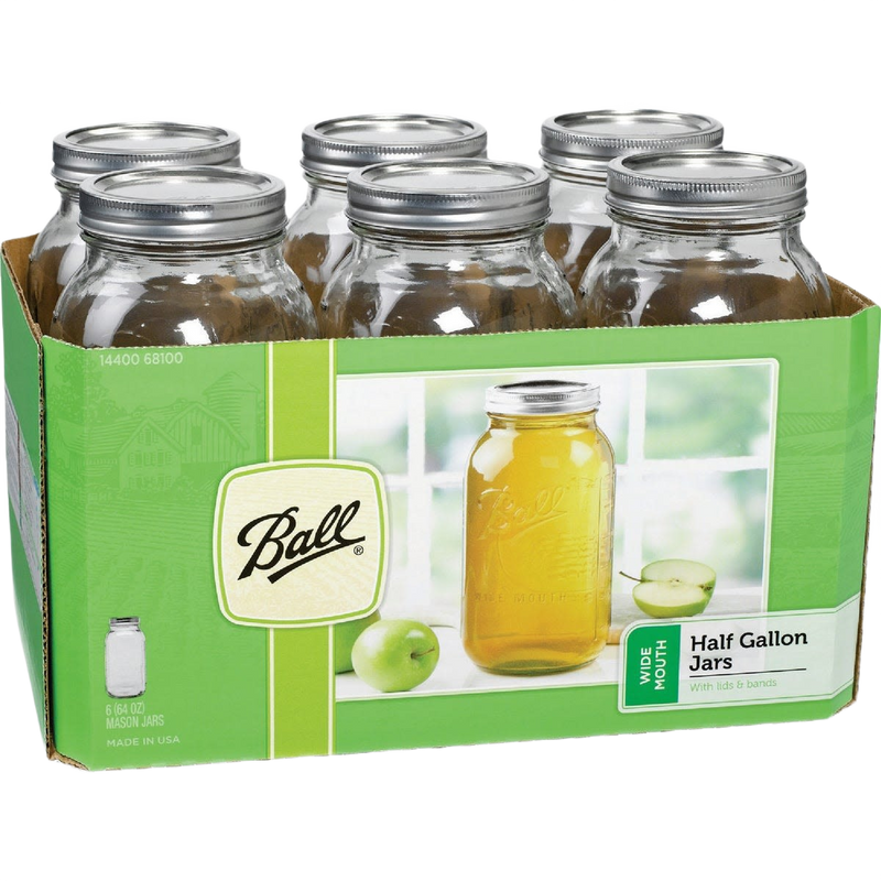 Ball Wide-Mouth Half-Gallon Canning Jars (6)