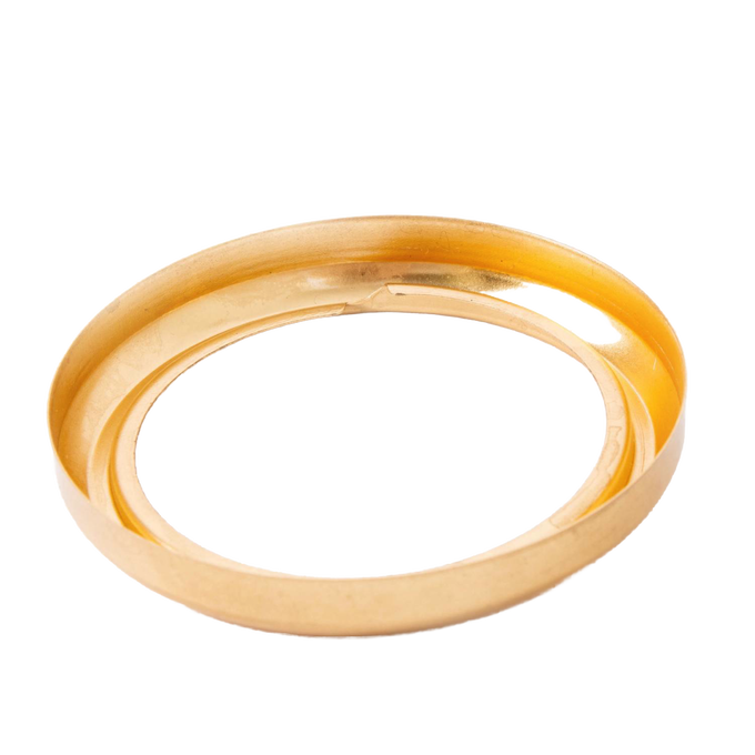 Brass burner collar with new blade style and thread ring design, 2-5/8 inch diameter, suitable for lamps and lighting parts in best sellers and promo eligible collections.