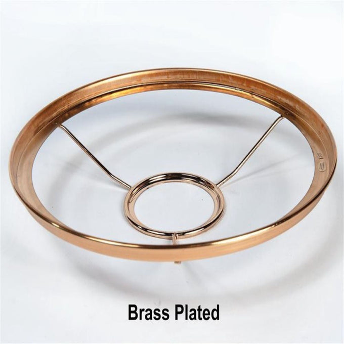 Brass-plated ring holder for glass lamp shades, handcrafted for secure attachment on burners, ideal for Lamps & Lighting, Parts and Accessories, and Shade Rings and Holders collections.
