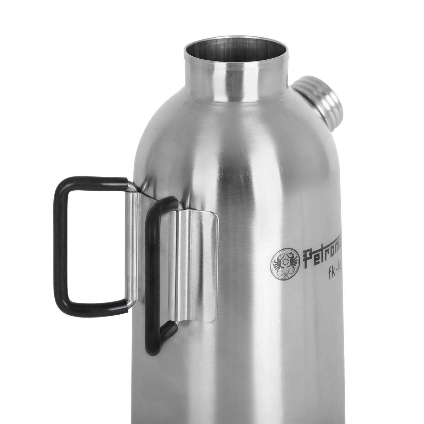 Handcrafted stainless steel fire kettle with black handle and screw-on spout, designed for efficient boiling; ideal for Farm, Garden & Tool, Camping, Emergency Supplies, and Best Sellers collections.