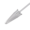 Large durable gardening shovel with serrated edges and pointed tip for cutting through tough roots, lightweight and handcrafted, ideal for farm, garden & tool use.