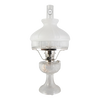 Handcrafted Aladdin Lincoln Drape oil lamp featuring a frosted white top shade with ribbed clear glass base, bright enough for reading, ideal for Farm, Garden & Tool, Lamps & Lighting, Emergency Supplies, Oil Lamps, Table Lamps, Best Sellers, and Promo Eligible collections.