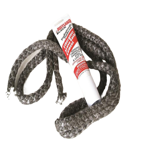 Handcrafted replacement kit including seven feet of braided stove rope and a tube of high-temperature gasket cement for airtight wood stoves, part of Stoves and Hearth Accessories collections.