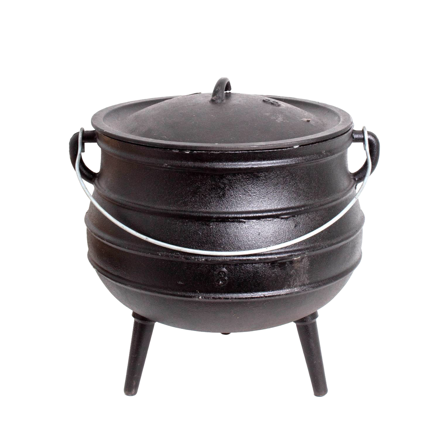 Handcrafted cast iron campfire kettle with round shape and three legs, designed for durable outdoor cooking in Farm, Garden & Tool, Camping, Best Sellers, and Promo Eligible collections.