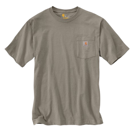 Handcrafted heavyweight cotton short-sleeve pocket t-shirt in muted taupe with rib-knit crewneck and side-seam construction, perfect for Health & Wellness, Clothing and Accessories, Best Sellers, and Promo Eligible collections.