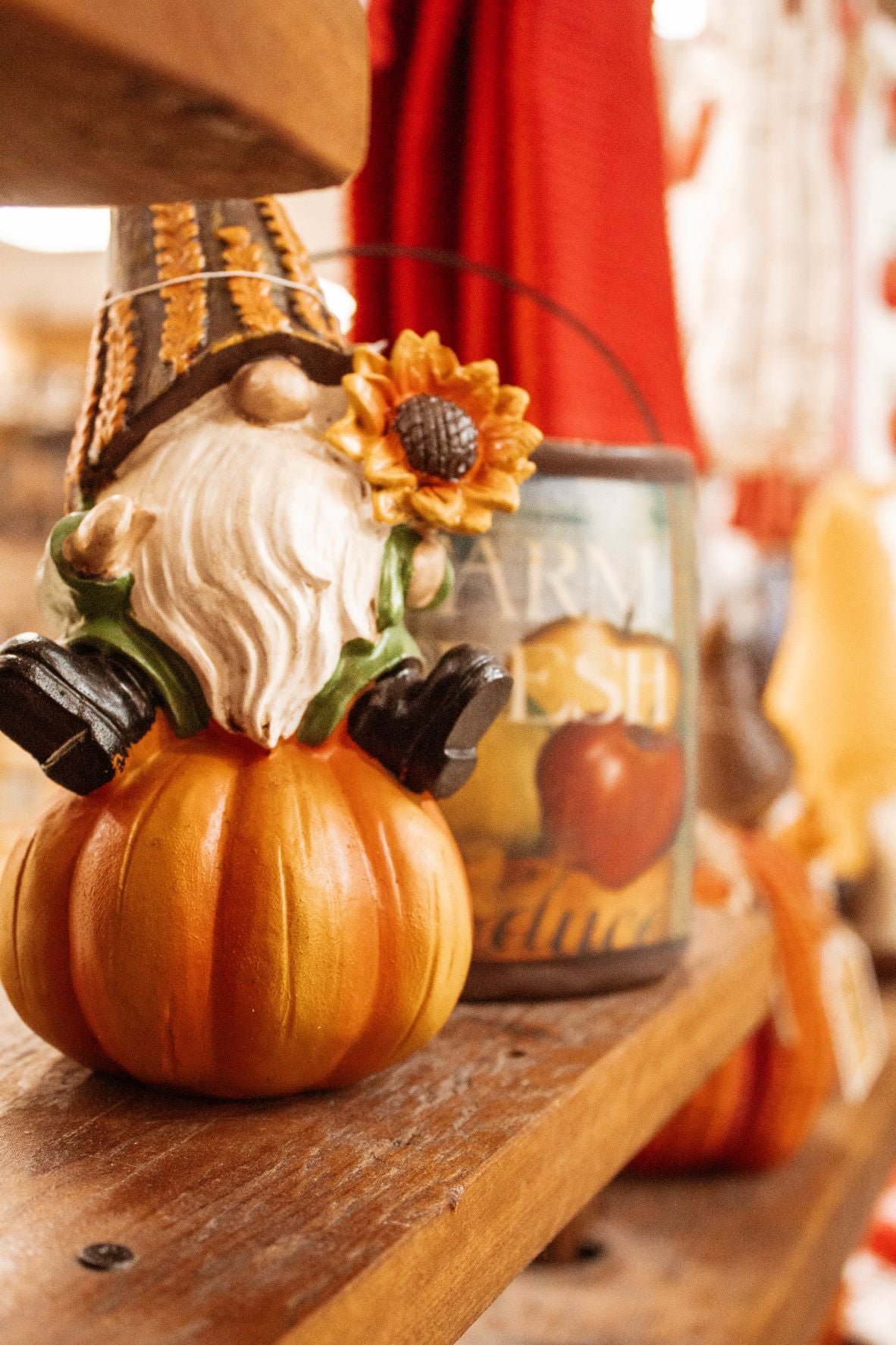 fall gnome with pumpkin
