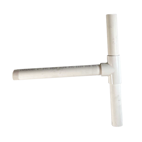 Lower height pump head assembly made in USA from durable white PVC pipe, designed for deep well water pumps, featured in Appliances, Water Pumps, and Best Sellers collections.