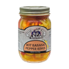 Glass jar of handcrafted hot banana pepper rings, made in USA, ideal for Kitchen & Food, Pantry, Best Sellers, and Promo Eligible collections.