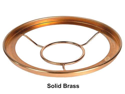 Solid brass ring holder for securing glass lamp shades to burners, handcrafted and featured in Lamps & Lighting, Parts and Accessories, Shade Rings and Holders, Best Sellers, and Promo Eligible collections.