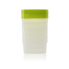 Set of durable 1-pint freezer storage containers with green lids, featuring quantity markings, BPA-free plastic, ideal for Kitchen & Food, Food Preservation, and USA Made collections.
