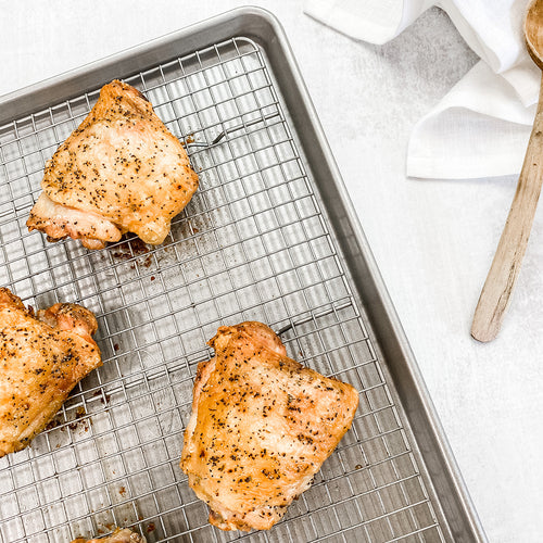 Non-Stick Aluminum Half Sheet Pan with Rack