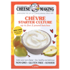 Package of chèvre starter culture with cheerful design showing a bowl of creamy goat cheese and fresh pears, ideal for Kitchen & Food, Specialty Equipment, DIY Cheese and Yogurt, Best Sellers, and Promo Eligible collections.