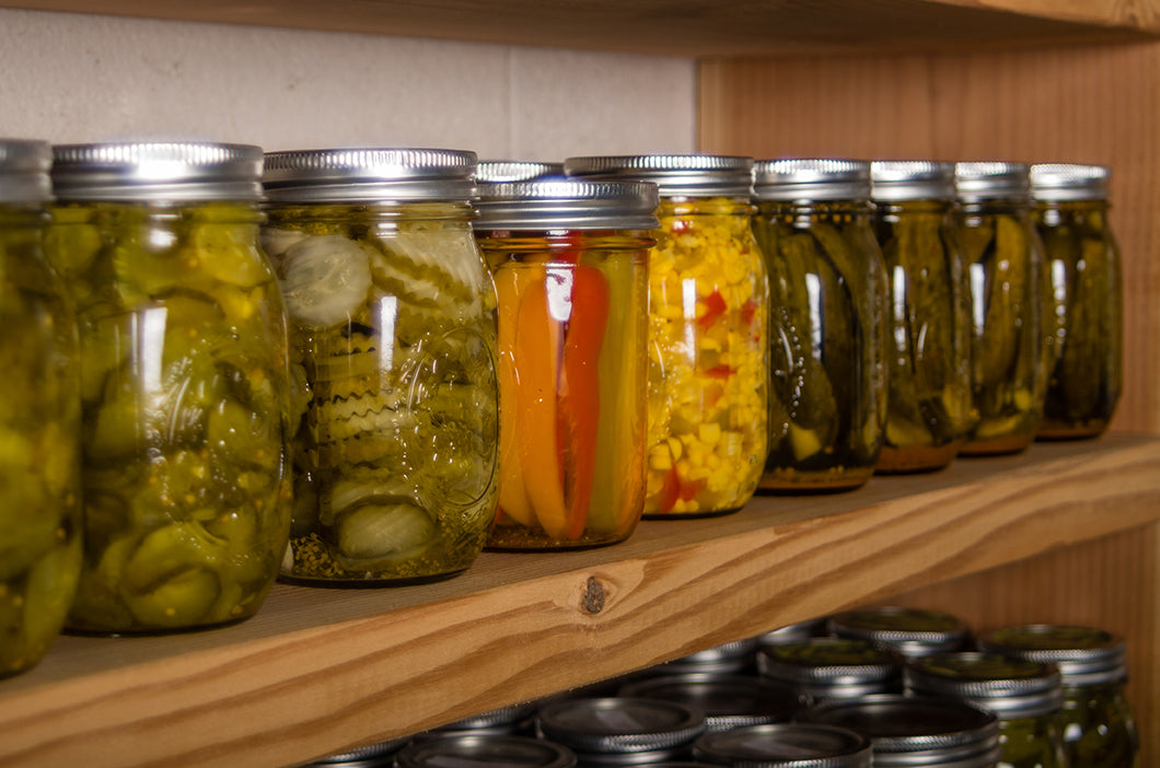 food pantry of canned food