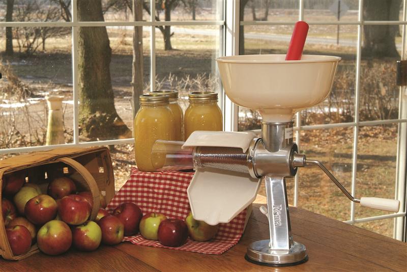 The Roma Food Mill makes short work of apples and other produce. At Lehman's in Kidron, Ohio, or at Lehmans.com.