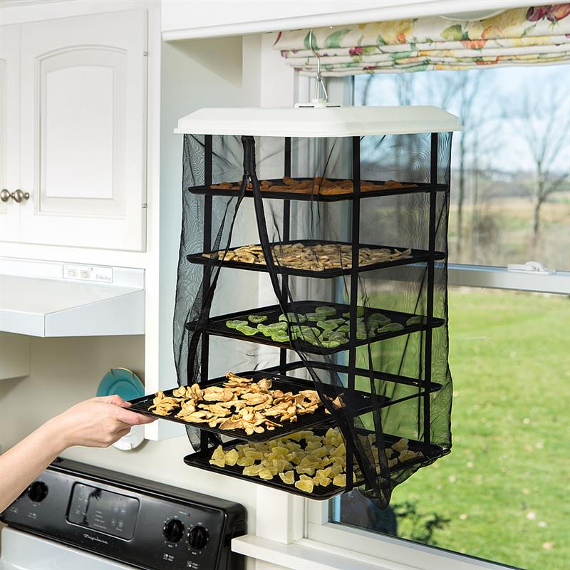 Dry lots of herbs, fruits, veggies and even grow sprouts - all without taking up an inch of counter space. One of our most popular kitchen tools for years! At Lehmans.com.