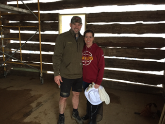 Building the structure of the log cabin