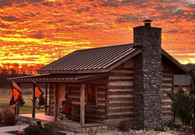 The outside of the finished cabin