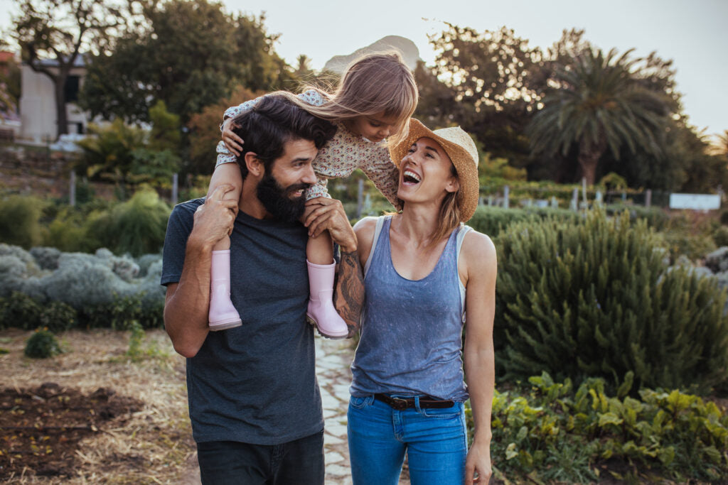 Young family on homestead