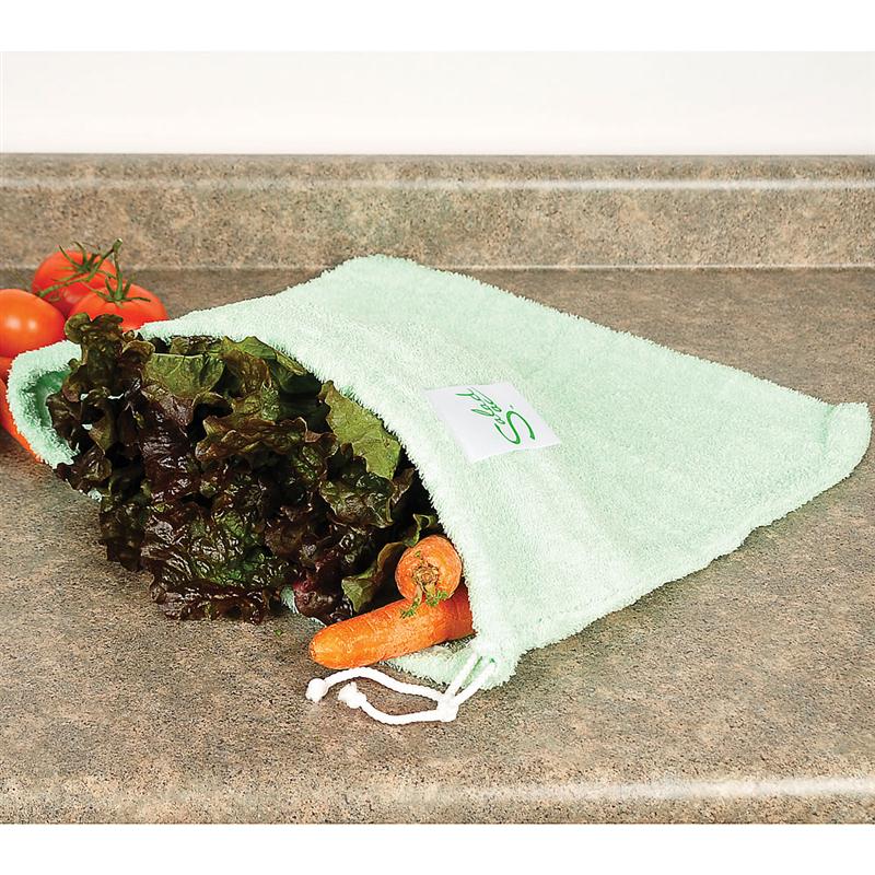 Keep your kitchen garden veggies crisp and fresh for days after harvesting in the Salad Sac. At Lehmans.com.