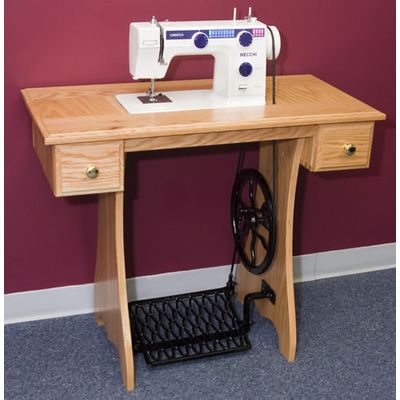 Treadle Sewing Machine with Oak Cabinet Treadle Sewing Machine with Oak Cabinet