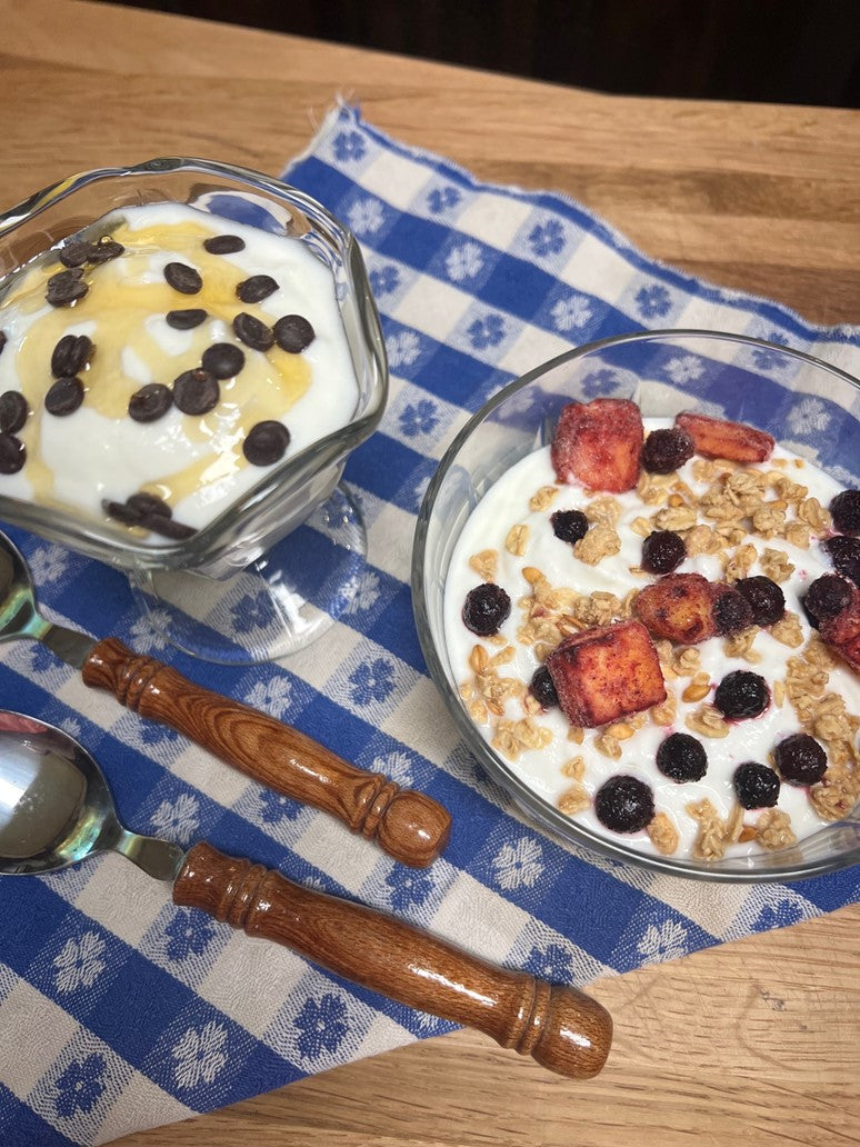 Homemade yogurt with toppings