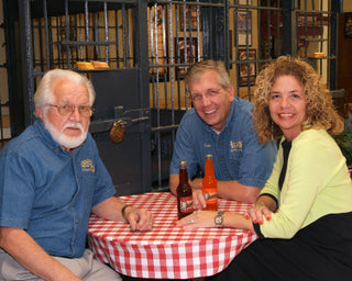 My father, Jay Lehman, myself and my sister, Glenda Ervin in the cafe at Lehman's